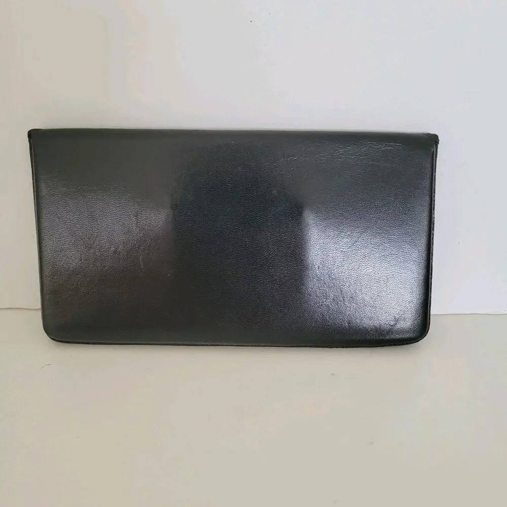 Dunhill Buissness Card Holder Wallet Black Bifold Leather Organizer Large Vintag